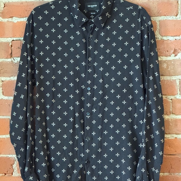 The Kooples Black Shirt with Gold Accents - Picture 3 of 3